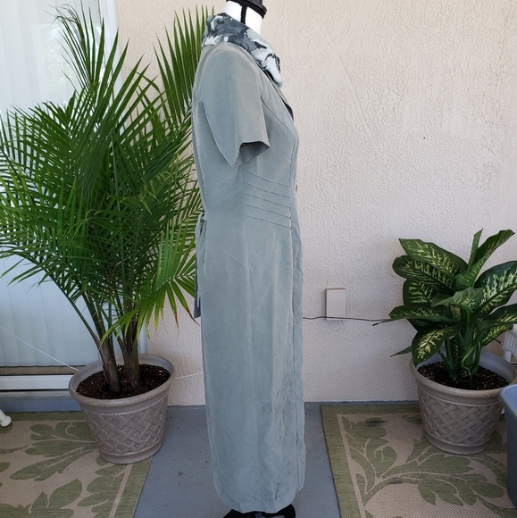 Sheri Martin NY Petite green dress with scarf - Picture 4 of 4